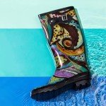 NORTY Women's Colorful Monet Print Rain Boots