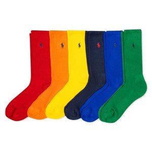 Colorful Polo Ralph Lauren Men's Sport Socks 6-Pack