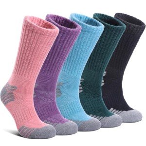 Colorful Merino Wool Thermal Hiking Socks - 5 Pairs