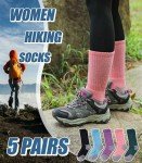 Colorful Merino Wool Thermal Hiking Socks - 5 Pairs