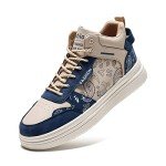 Blue High Top Graffiti Sneakers for Men
