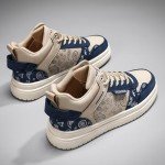 Blue High Top Graffiti Sneakers for Men