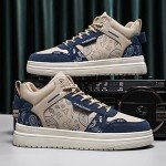 Blue High Top Graffiti Sneakers for Men