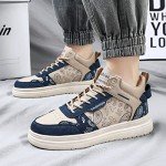 Blue High Top Graffiti Sneakers for Men