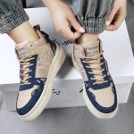 Blue High Top Graffiti Sneakers for Men