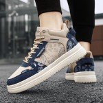 Blue High Top Graffiti Sneakers for Men