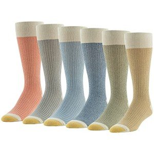 GoldToe Men's Colorful Stanton Crew Socks, 6-Pairs
