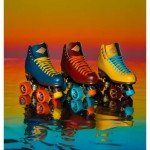Ocean Blue Riedell Crew Outdoor Quad Roller Skates