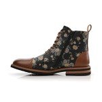 Floral Lace-Up Chukka Boots in Orchid Brown