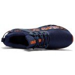 Men's Colorful Mesh Running Shoes - Navy & Orange
