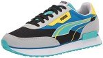 PUMA Men's Colorful Rider Sneakers, Black-Gray Violet-Blue