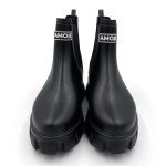 Amoji Waterproof Platform Chelsea Rain Boots - Black