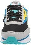PUMA Men's Colorful Rider Sneakers, Black-Gray Violet-Blue