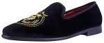 Men's Gold Velvet Embroidered Slip-On Loafers