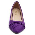Purple Pleated Flat Ballet Shoes for Women