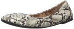 Colorful Women's Ballet Flats in Black White Snake Skin