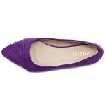 Purple Pleated Flat Ballet Shoes for Women
