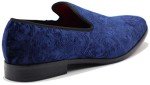 Royal Blue Vintage Velvet Flower Loafers for Men