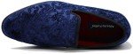 Royal Blue Vintage Velvet Flower Loafers for Men