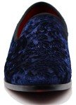 Royal Blue Vintage Velvet Flower Loafers for Men