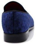 Royal Blue Vintage Velvet Flower Loafers for Men