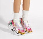 Colorful Chunky Platform Sneakers for Women - Purple/Fuchsia