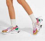 Colorful Chunky Platform Sneakers for Women - Purple/Fuchsia