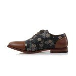 Floral Lace-Up Oxford Shoes for Men - Orchid Brown