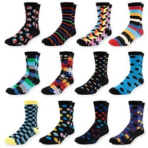 Mitch Bogen Men's Funky Patterned Dress Socks 12-Pack