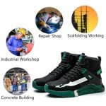 Lightweight Green Steel Toe Work Sneakers 0297