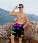 Colorful Smoke Graphic Men's Swim Trunks