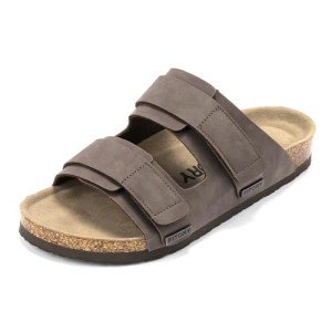 FITORY Men's Brown Two-Strap Summer Beach Slides