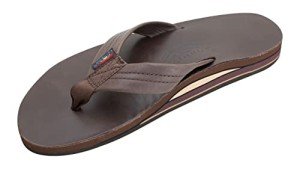 Men's Rainbow Sandals Leather Double Layer, Mocha