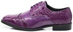 Purple Alligator Print Lace-Up Oxfords for Men