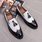 HuitJours Men's Colorful Tassel Loafers, Two Tone