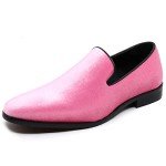 Men's Vintage Velvet Pink Tuxedo Loafers