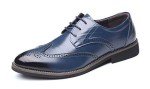 Stylish Blue Leather Lace-Up Dress Shoes Size 12.5