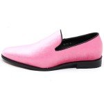 Men's Vintage Velvet Pink Tuxedo Loafers