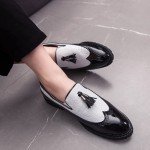 HuitJours Men's Colorful Tassel Loafers, Two Tone