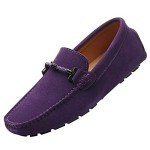 Stylish Purple Suede Moccasin Loafers for Men