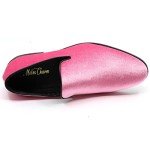 Men's Vintage Velvet Pink Tuxedo Loafers