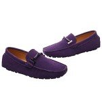 Stylish Purple Suede Moccasin Loafers for Men