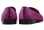 Stylish Purple Velvet Loafers with Gold Accent