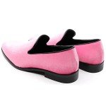 Men's Vintage Velvet Pink Tuxedo Loafers