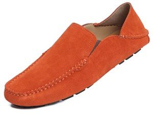 Bright Orange Slip-On Casual Loafers for Men