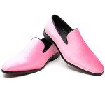 Men's Vintage Velvet Pink Tuxedo Loafers