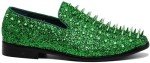 Men's Vintage Green Slip-On Dress Loafers