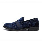 Blue Slip-On Tuxedo Loafers for Men