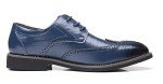 Stylish Blue Leather Lace-Up Dress Shoes Size 12.5