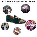 Men's Green Velvet Loafers with Metal Details